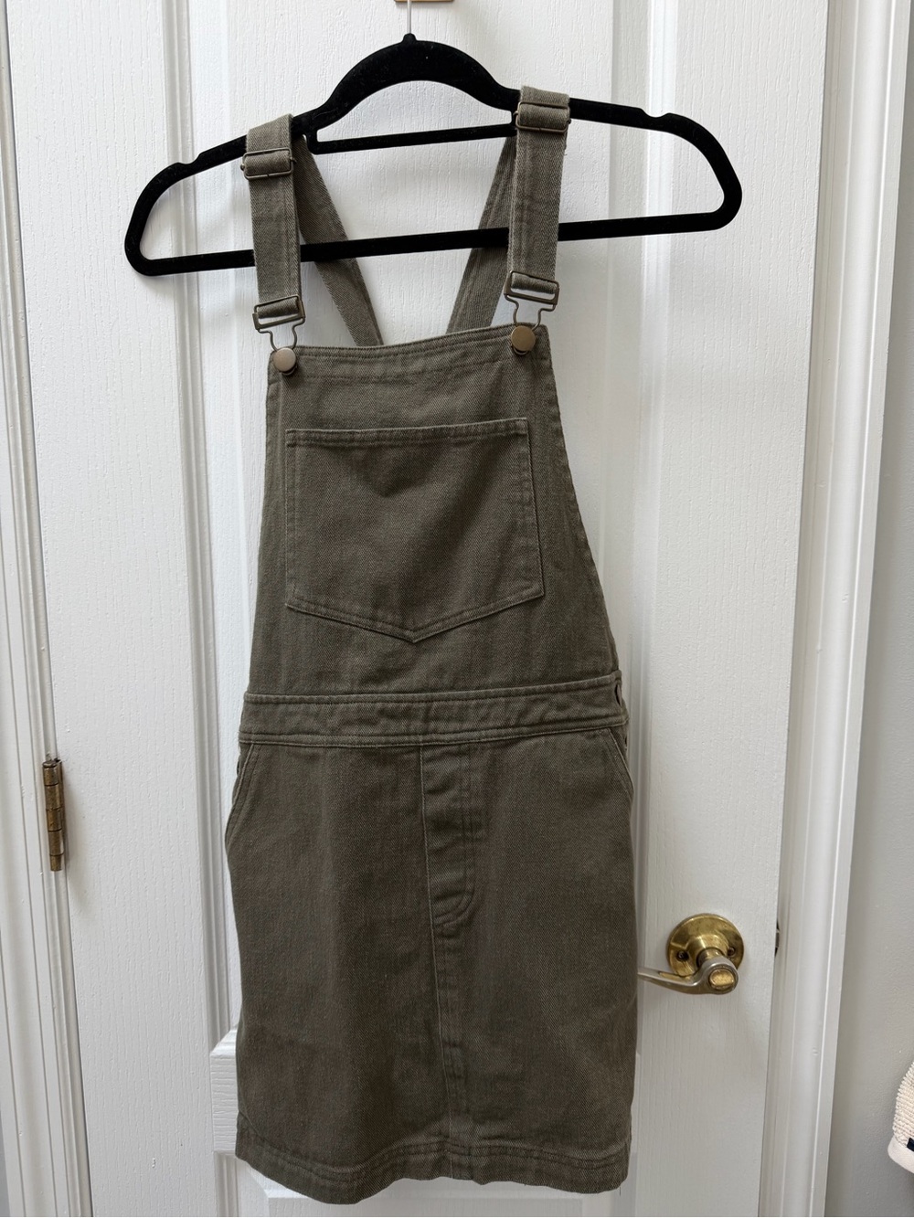 Forever 21 Olive Green Denim Overall Dress